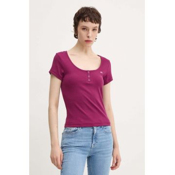 Tommy Jeans tricou culoarea violet, DW0DW18669