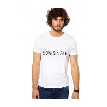 Tricou 50% Single - Alb