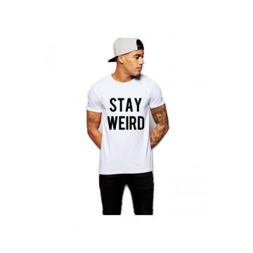 Tricou alb barbati - Stay Wired