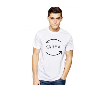 Tricou barbati alb - Karma