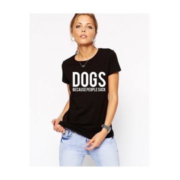 Tricou dama negru - DOGS