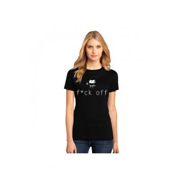 Tricou dama negru - f*ck off Mickey Mouse