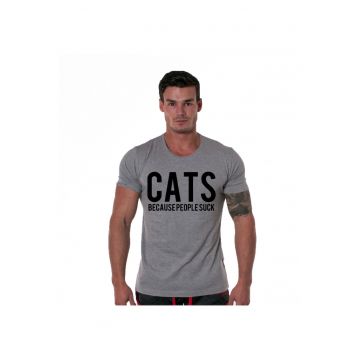 Tricou gri barbati - Cats