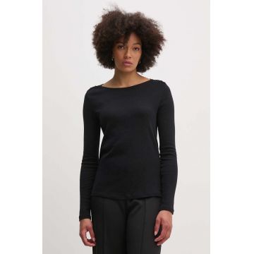 United Colors of Benetton longsleeve din bumbac culoarea negru, 3GA2D1082