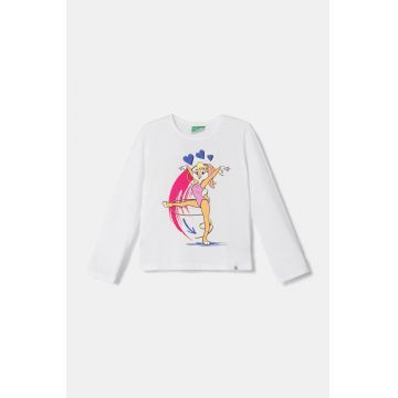 United Colors of Benetton longsleeve din bumbac pentru copii culoarea alb, 3ATNC10MJ