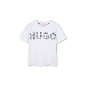 HUGO tricou de bumbac pentru copii culoarea alb, G00204