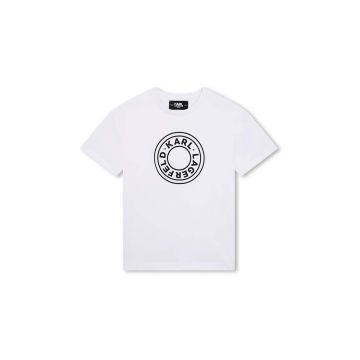 Karl Lagerfeld tricou de bumbac pentru copii culoarea alb, cu imprimeu, Z30235