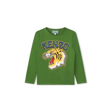 Kenzo Kids longsleeve din bumbac pentru copii culoarea verde, cu imprimeu, K60766