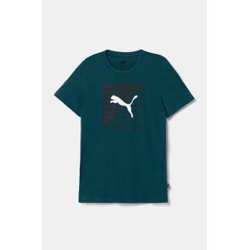 Puma tricou de bumbac pentru copii PHICS Tee 1 culoarea verde, cu imprimeu, 683404