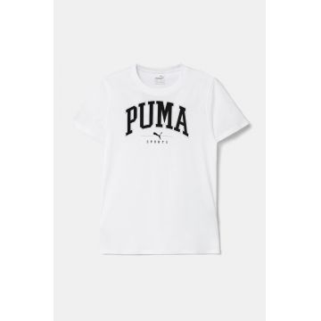 Puma tricou de bumbac pentru copii SQUAD Bigphic Tee culoarea alb, cu imprimeu, 682772