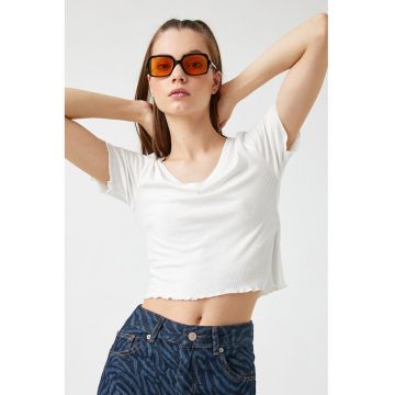 Tricou crop cu striatii