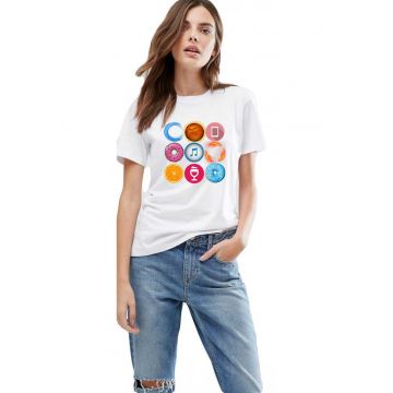 Tricou dama alb - Circle