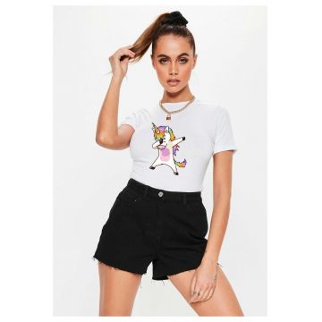 Tricou dama alb - Cool Unicorn