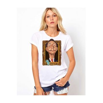 Tricou dama alb - Dali - Frame