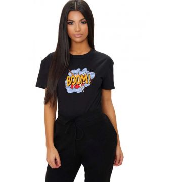 Tricou dama negru - Boom