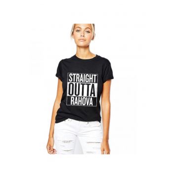 Tricou dama negru - Straight Outta Rahova