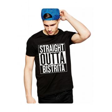 Tricou negru barbati - Straight Outta Bistrita