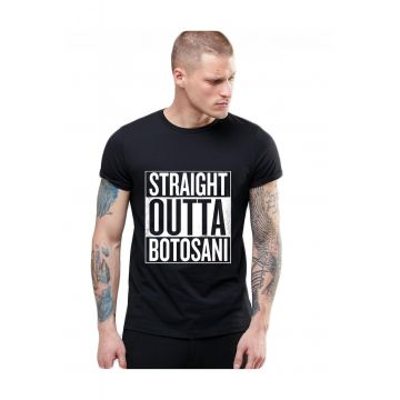 Tricou negru barbati - Straight Outta Botosani