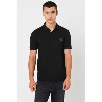 Tricou polo slim fit cu logo discret