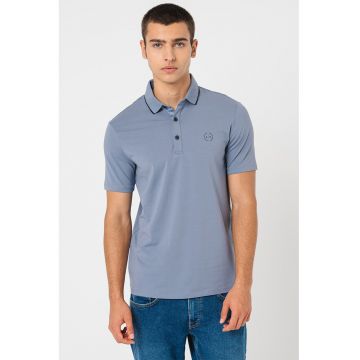 Tricou polo slim fit cu logo