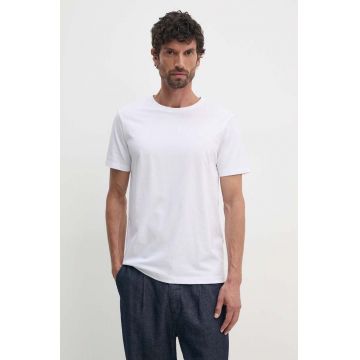 Hackett London tricou din bumbac barbati, culoarea alb, neted, HM500775