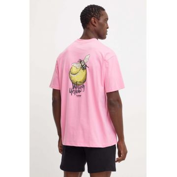 Hummel tricou din bumbac Hummel x Peanuts barbati, culoarea roz, cu imprimeu, 226083