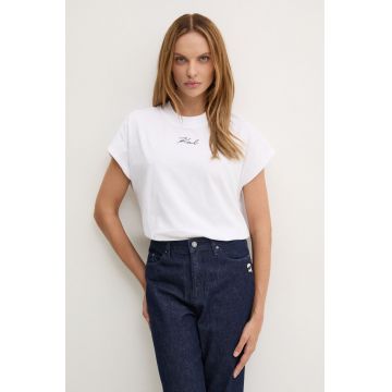 Karl Lagerfeld tricou femei, culoarea alb, 246W1721