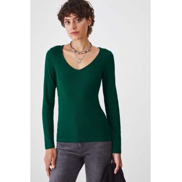 Medicine longsleeve femei, culoarea verde