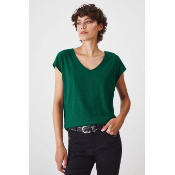 Medicine tricou din bumbac femei, culoarea verde