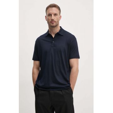 Paul&Shark tricou polo barbati, culoarea albastru marin, neted, 14311734