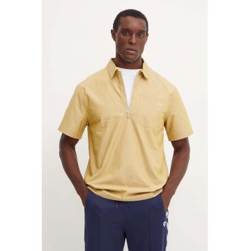 Puma polo de bumbac MMQ culoarea bej, neted, 626642