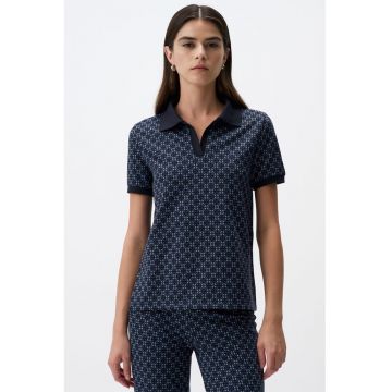 Tricou polo din tricot cu model