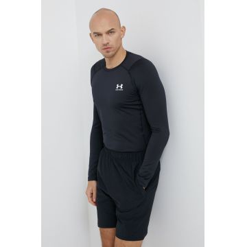 Under Armour Longsleeve 1366068 bărbați, culoarea negru, material neted