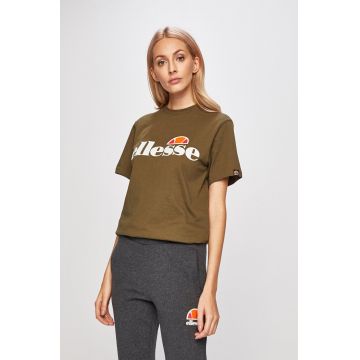 Ellesse tricou din bumbac culoarea verde SGS03237-White