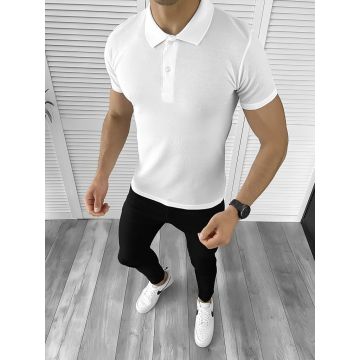 Tricou barbati alb slim fit ZR B1018 P7-4.2