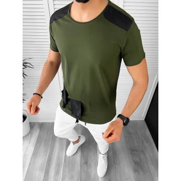 Tricou barbati slim fit asimetric B1946 P2-5.1