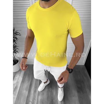 Tricou barbati slim fit galben B1282 P1-1.1