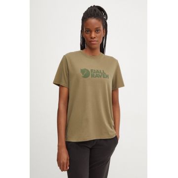 Fjallraven tricou Fjällräven Logo Tee W femei, culoarea verde, F87146.620