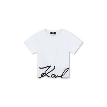 Karl Lagerfeld tricou de bumbac pentru copii culoarea alb, Z30212