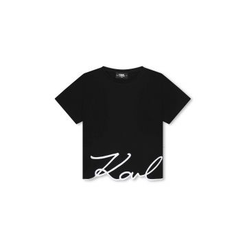 Karl Lagerfeld tricou de bumbac pentru copii culoarea negru, Z30212