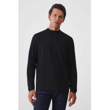 Medicine longsleeve barbati, culoarea negru, neted