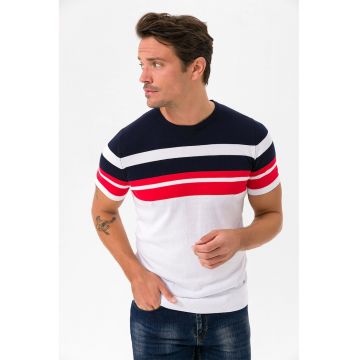 Tricou de bumbac cu model in dungi