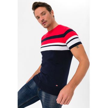 Tricou de bumbac cu model in dungi