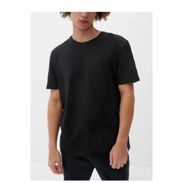 Tricou basic din bumbac, negru, S