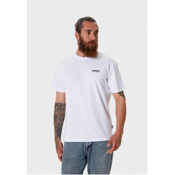 Tricou cu decolteu la baza gatului si imprimeu logo discret 173147