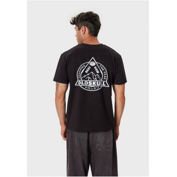 Tricou cu imprimeu logo si decolteu la baza gatului 173153