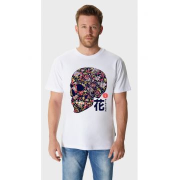 Tricou de bumbac cu imprimeu cu craniu