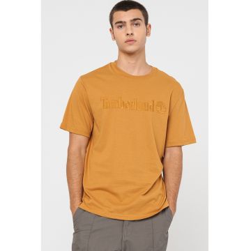 Tricou de bumbac cu logo brodat