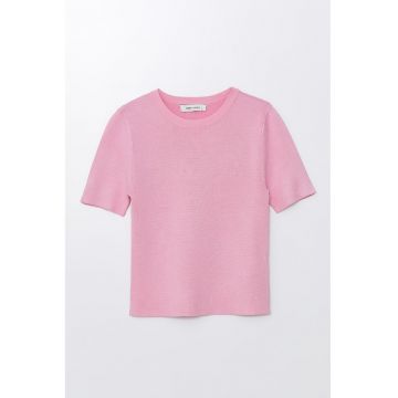 Tricou din tricot cu decolteu rotund