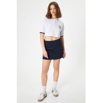 Tricou polo crop